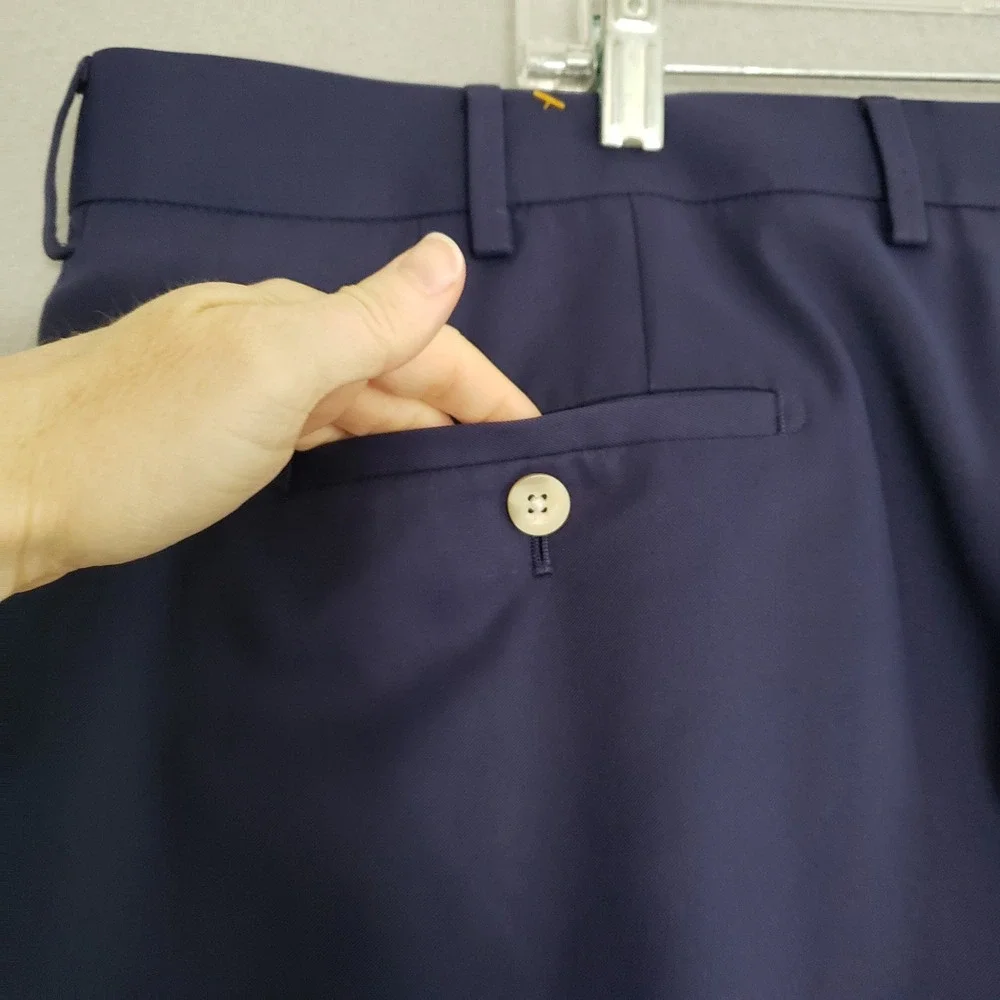 Peter Millar Durham Performance Mens 40/34 fits 40/30 Pants EB78 High Drape Navy